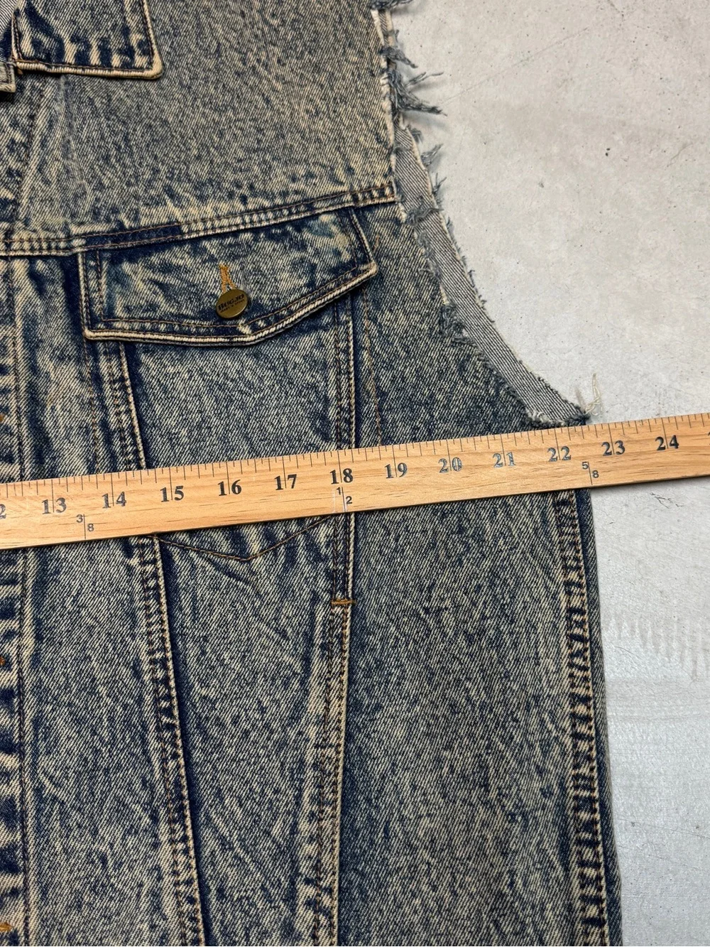 Vintage BUGJO Acid Wash Cutoff Denim Vest